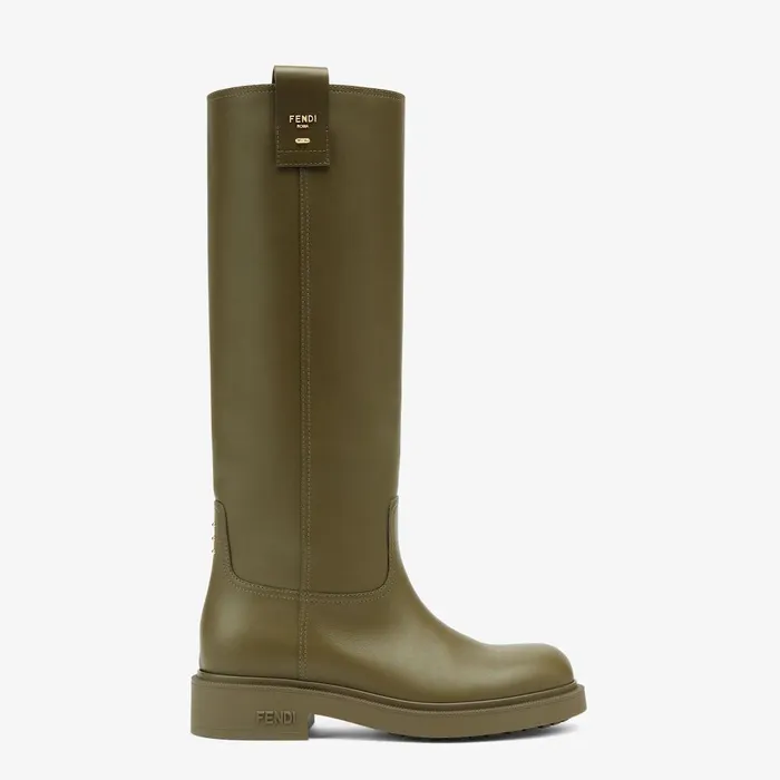 Fendi Boots and Ankle Boots Fendi Filo Green Leather Boots 8211 Women