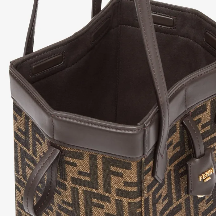 Fendi Bucket Bags Fendi Origami Mini Brown FF Jacquard Fabric Mini Bag That Can Be Transformed 8211 Women