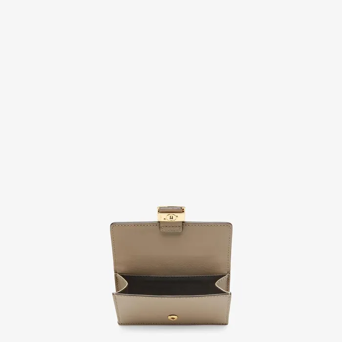 Fendi Card Holders Baguette Card Holder Dove Gray Nappa Leather Card Holder 8211 Women