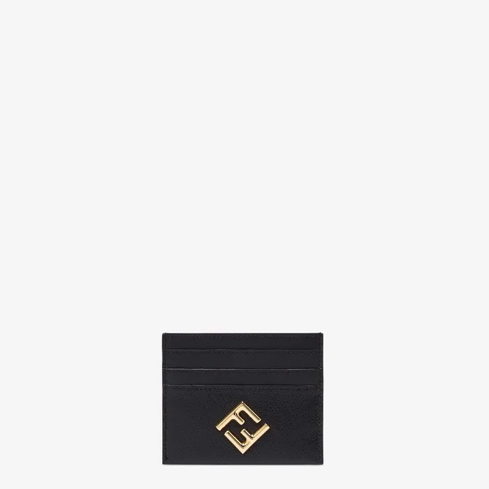 Fendi Card Holders FF Diamonds Card Case Black Leather Flat Card Holder 8211 Women Fendi Card Holders FF Diamonds Card Case Black Leather Flat Card Holder 8211 Women