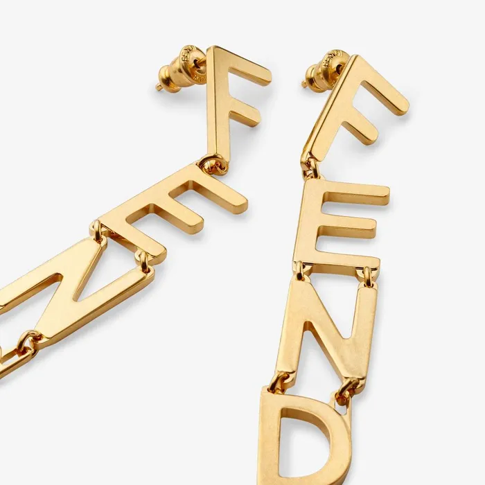 Fendi Earrings Fendigraphy Earrings Vintage Goldcolor Earrings 8211 Women
