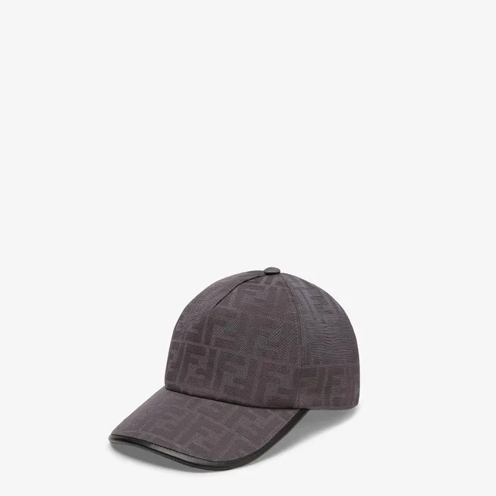 Fendi Hats and Gloves Hat Gray FF Jacquard Baseball Cap 8211 Men