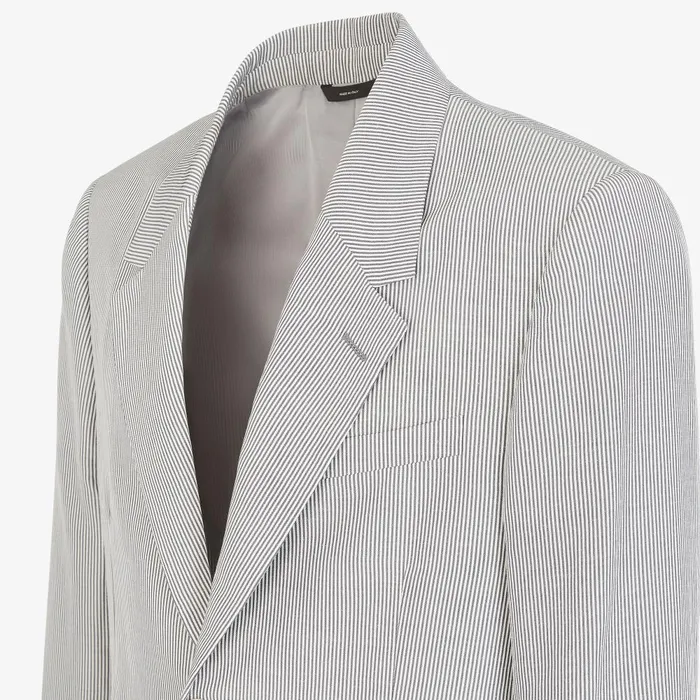 Fendi Jackets and Suits Jacket Gray Pinstripe Fabric Blazer 8211 Men