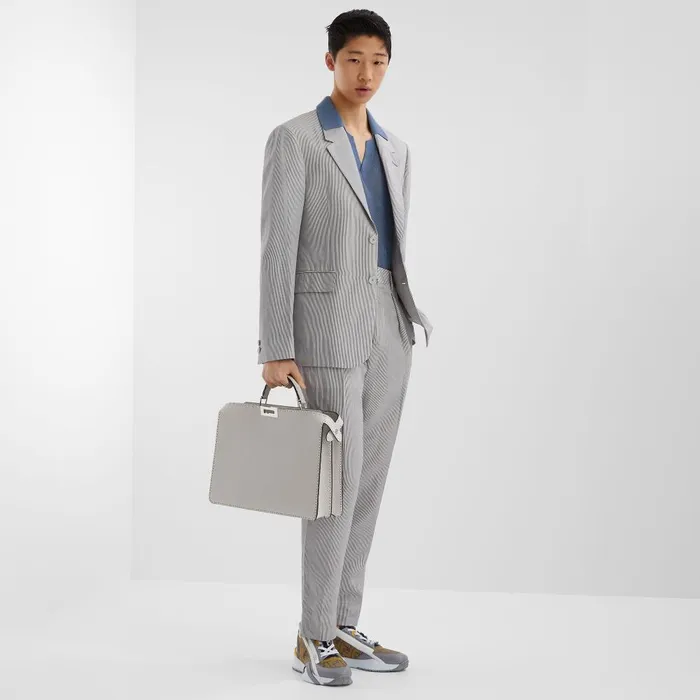 Fendi Jackets and Suits Jacket Gray Pinstripe Fabric Blazer 8211 Men