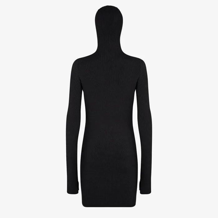 Fendi Knitwear Dress Black Wool And Silk Dress 8211 Women