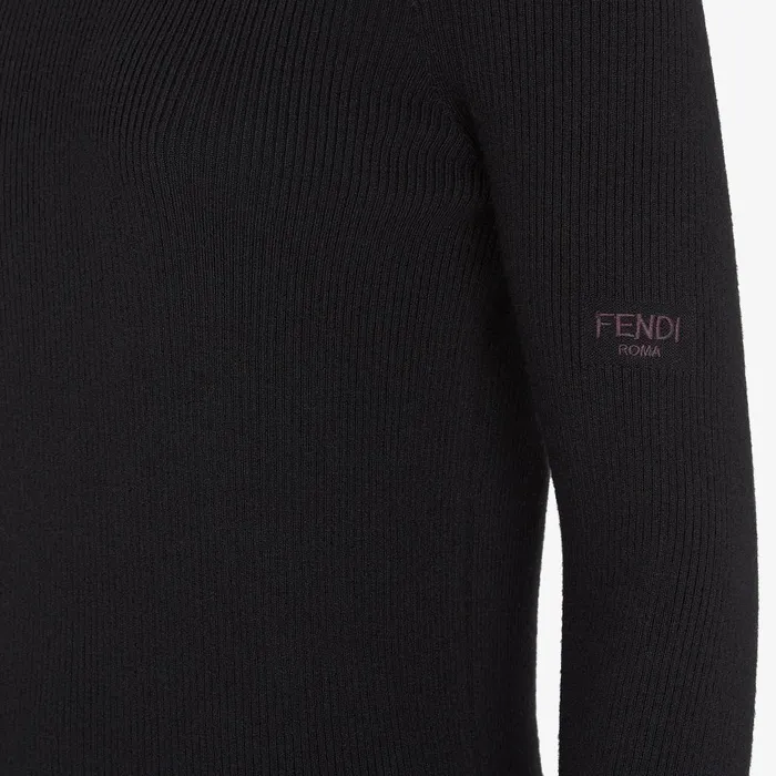 Fendi Knitwear Dress Black Wool And Silk Dress 8211 Women