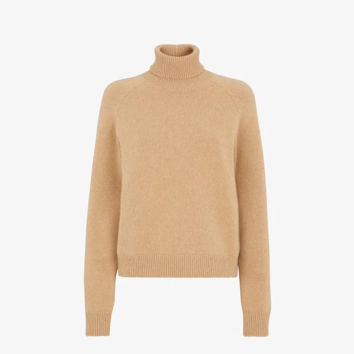 Fendi Knitwear Sweater Light Brown Cashmere Pullover 8211 Women