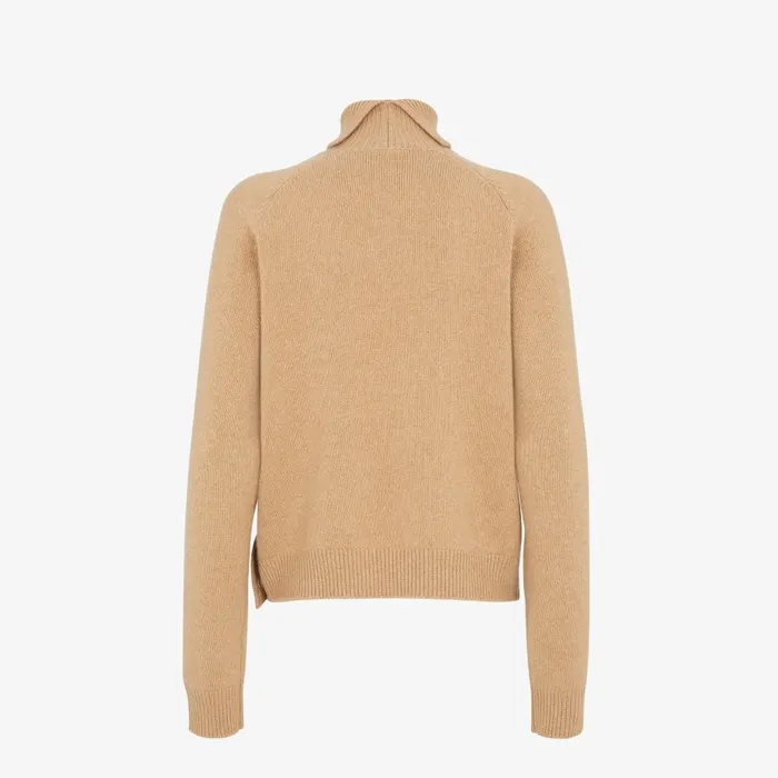 Fendi Knitwear Sweater Light Brown Cashmere Pullover 8211 Women