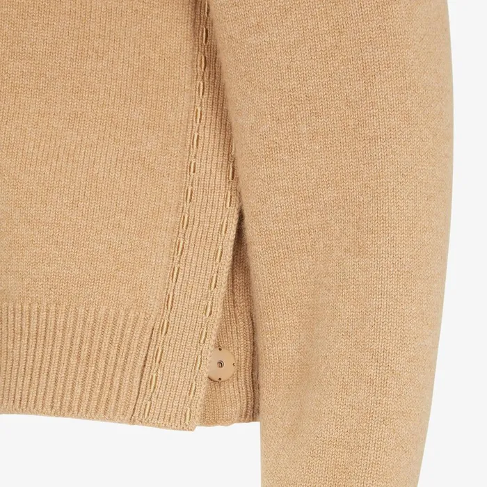 Fendi Knitwear Sweater Light Brown Cashmere Pullover 8211 Women