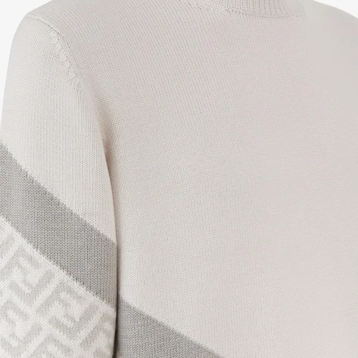Fendi Knitwear Sweater White Wool Sweater 8211 Men