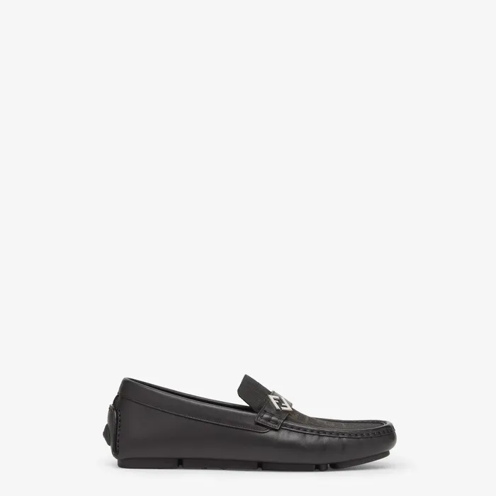 Fendi Loafers and Drivers FF Squared Drivers Black Leather And Brown FF Jacquard Drivers 8211 Men Fendi Loafers and Drivers FF Squared Drivers Black Leather And Brown FF Jacquard Drivers 8211 Men