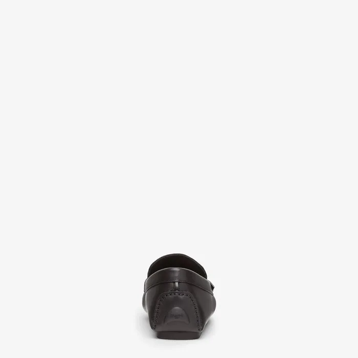 Fendi Loafers and Drivers FF Squared Drivers Black Leather And Brown FF Jacquard Drivers 8211 Men