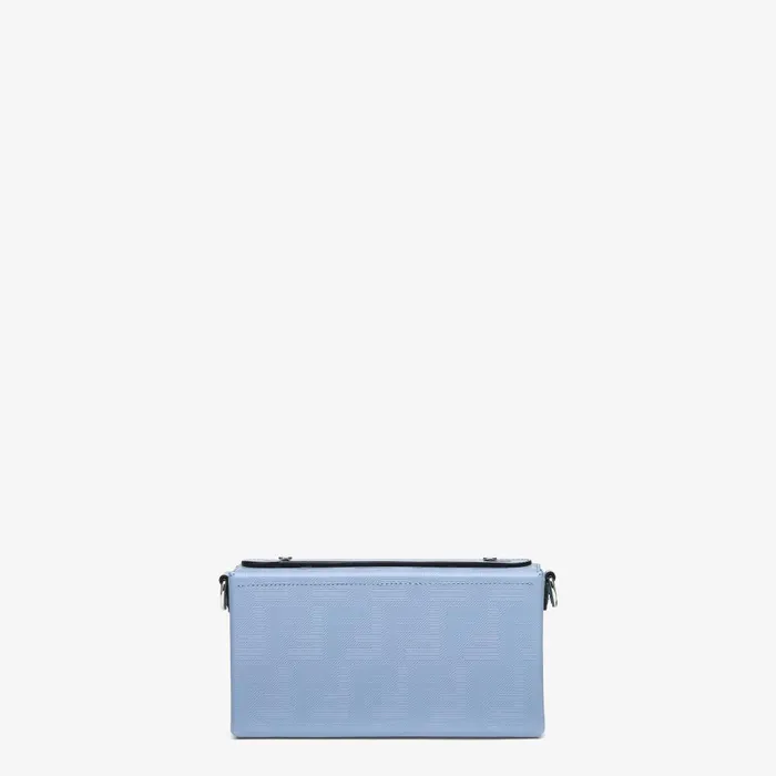 Fendi Messenger Bags Soft Trunk Baguette Sky Blue Leather Bag 8211 Men