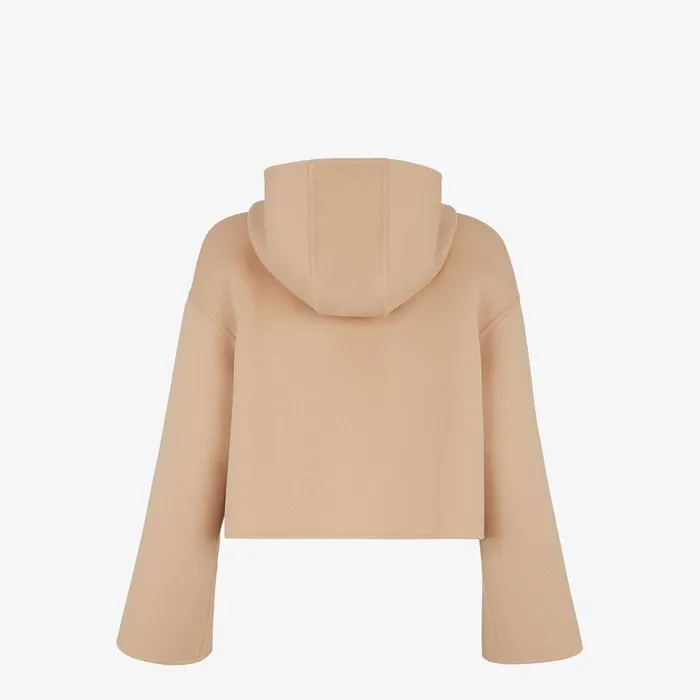 Fendi Outerwear Jacket Beige Wool Jacket 8211 Women