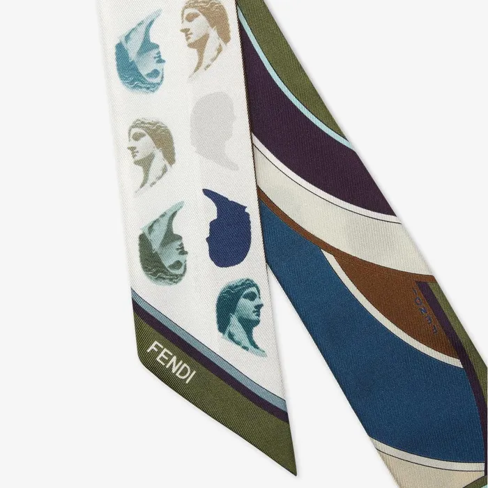 Fendi Silk Scarves Wrappy Blue Silk Bandeau 8211 Women