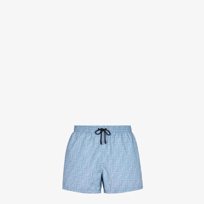 Fendi Swimwear Swim Shorts Light Blue Nylon Shorts 8211 Men