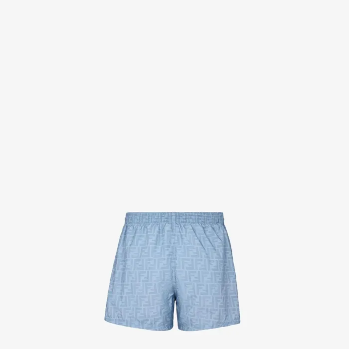 Fendi Swimwear Swim Shorts Light Blue Nylon Shorts 8211 Men