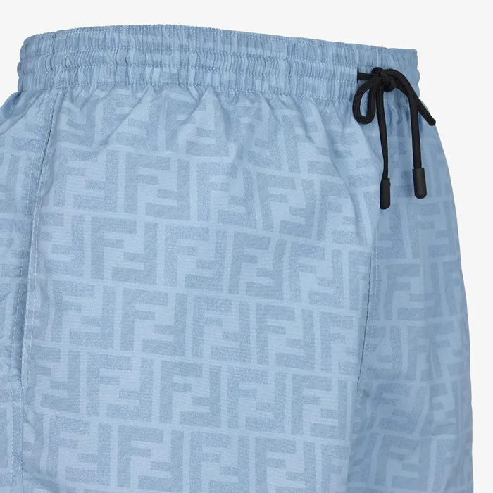 Fendi Swimwear Swim Shorts Light Blue Nylon Shorts 8211 Men