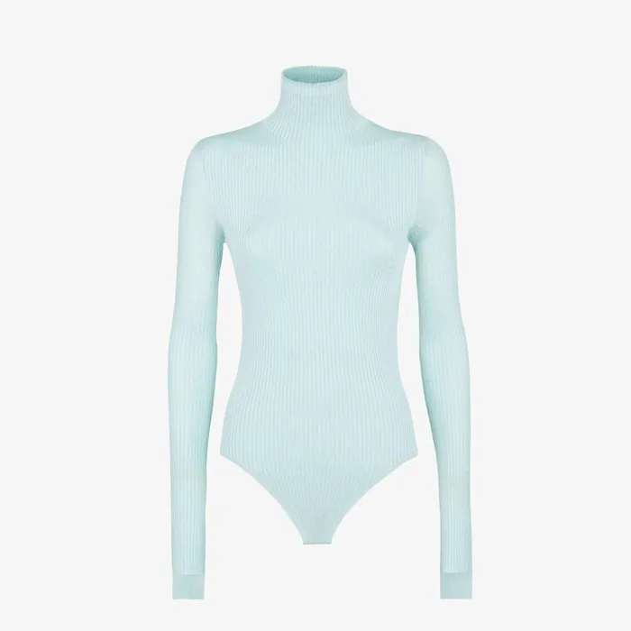 Fendi Tops and Shirts Bodysuit Light Blue Viscose Bodysuit 8211 Women