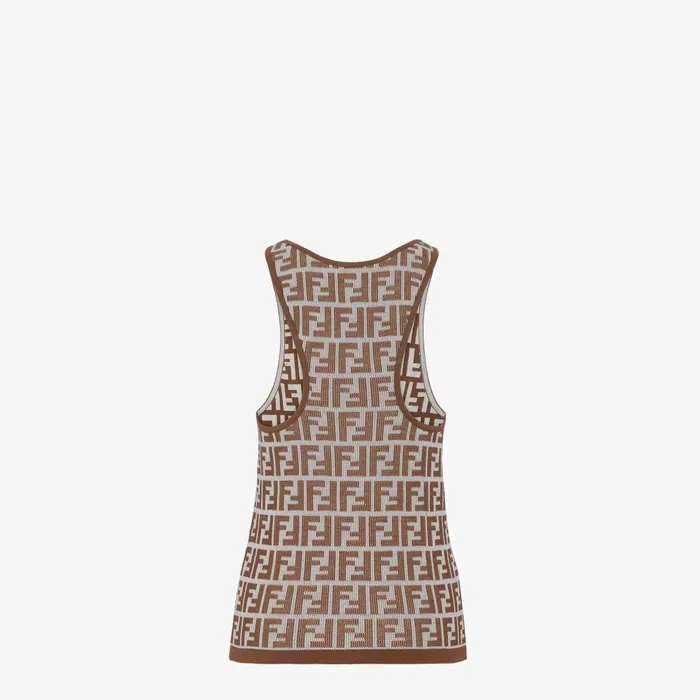 Fendi Tops and Shirts Top Brown FF Cotton Top 8211 Women