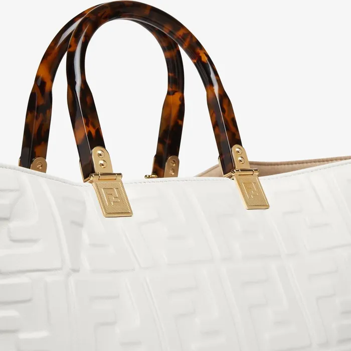 Fendi Tote Bags Fendi Sunshine Medium White Leather Shopper 8211 Women