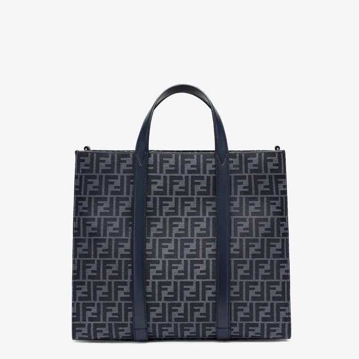 Fendi Tote Bags FF Jacquard Shopper Blue FF Jacquard Bag 8211 Men