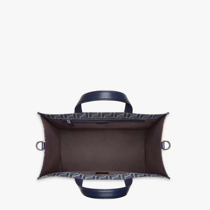 Fendi Tote Bags FF Jacquard Shopper Blue FF Jacquard Bag 8211 Men