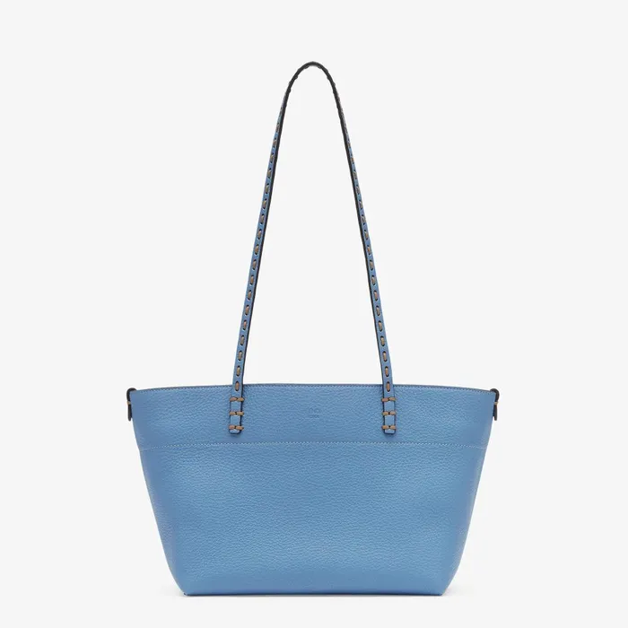 Fendi Tote Bags Small Roll Blue Leather Shopper 8211 Women