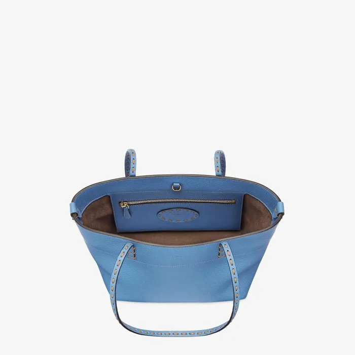 Fendi Tote Bags Small Roll Blue Leather Shopper 8211 Women