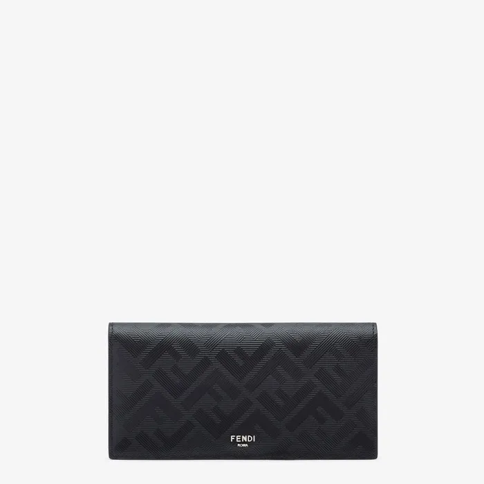 Fendi Wallets Fendi Shadow Wallet Black Leather Wallet 8211 Men