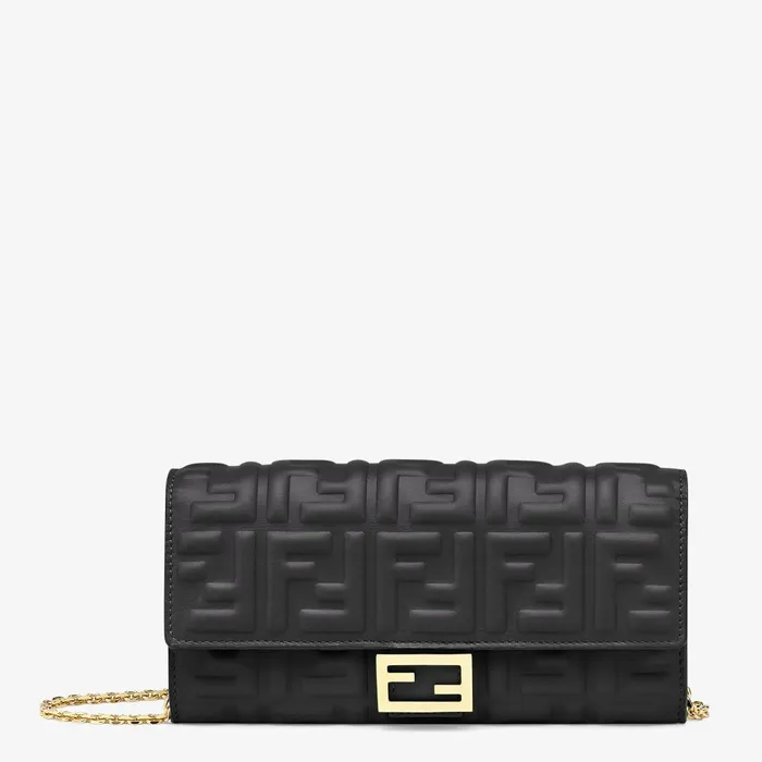 Fendi Wallets On Chain Baguette Continental Wallet With Chain Black Nappa Leather Wallet 8211 Women Fendi Wallets On Chain Baguette Continental Wallet With Chain Black Nappa Leather Wallet 8211 Women