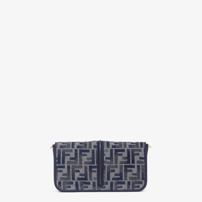 Fendi Wallets On Chain Fendigraphy Wallet On Chain Dark Blue FF Chenille Wallet 8211 Women