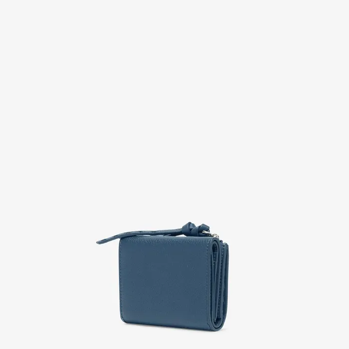 Fendi Wallets Peekaboo Micro Trifold Blue Selleria Wallet With 82 Handsewn Stitches 8211 Women