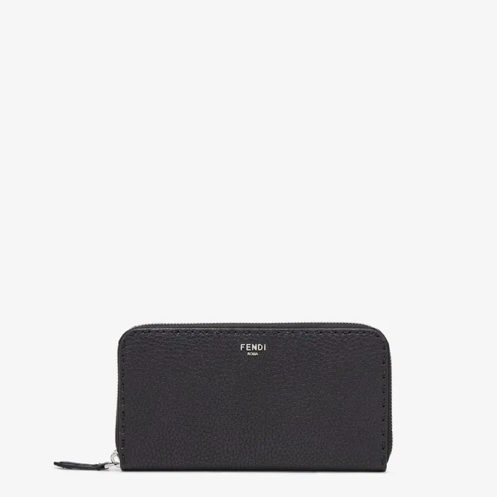 Fendi Wallets ZipperAround Selleria Black Leather Wallet 8211 Men