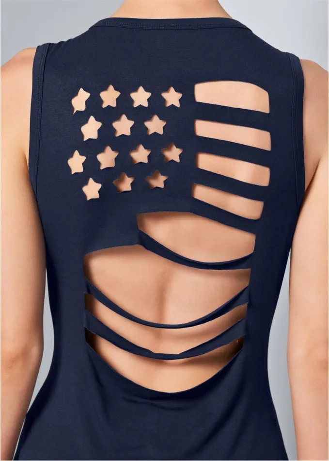 FLAG CUT OUT TOP Navy Women VENUS Casual Tops