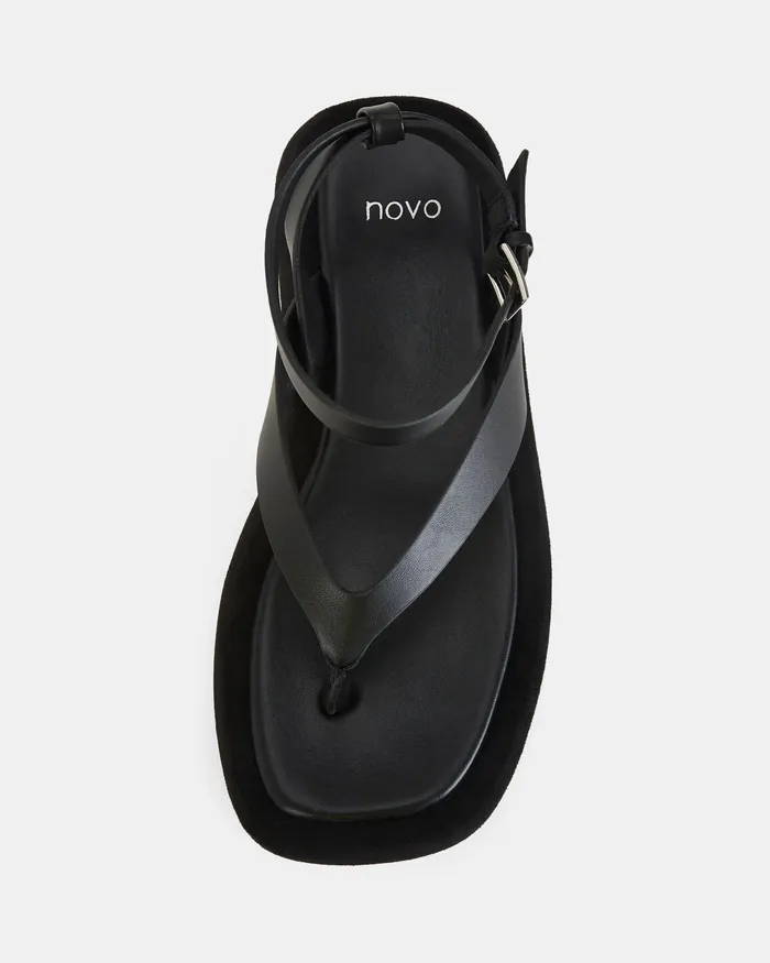 Flat Sandals NOVO Shoes Women TAHNEY BLACK Sandals