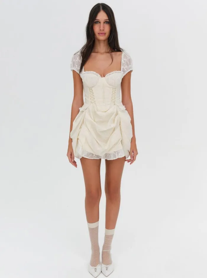 For Love and Lemons Dresses Morgan Mini Dress Beige 8211 Women For Love and Lemons Dresses Morgan Mini Dress Beige 8211 Women