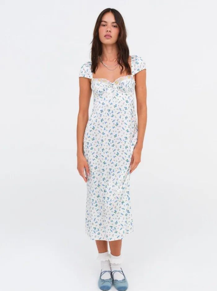 For Love and Lemons Dresses Paloma Midi Slip Dress Blue 8211 Women