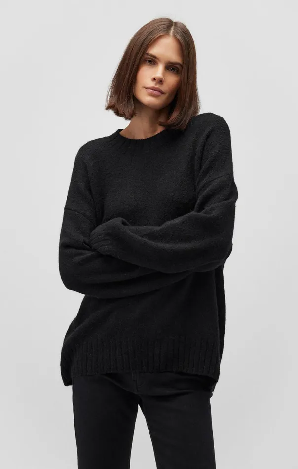 Fuzzy Sweater In Black Women Mavi Jeans Sweaters
