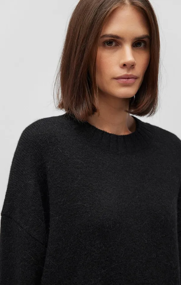 Fuzzy Sweater In Black Women Mavi Jeans Sweaters Fuzzy Sweater In Black Women Mavi Jeans Sweaters
