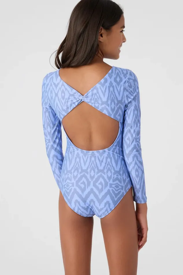 GIRL039S ISABELLA IKAT TWIST BACK LONG SLEEVE SURF SUIT Women O039NEILL Girl039S Swim