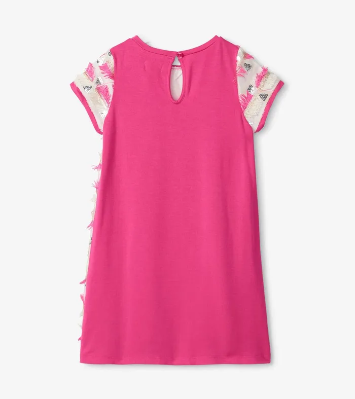 Girls Geometric Sequins Cap Sleeve Dress Hatley