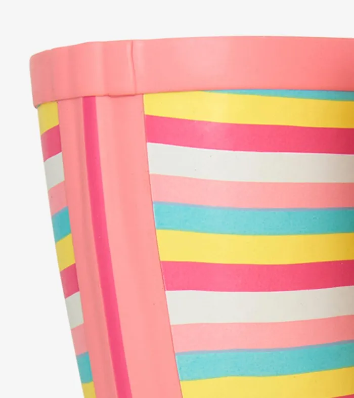 Girls Pretty Stripes Packable Rain Boots Hatley