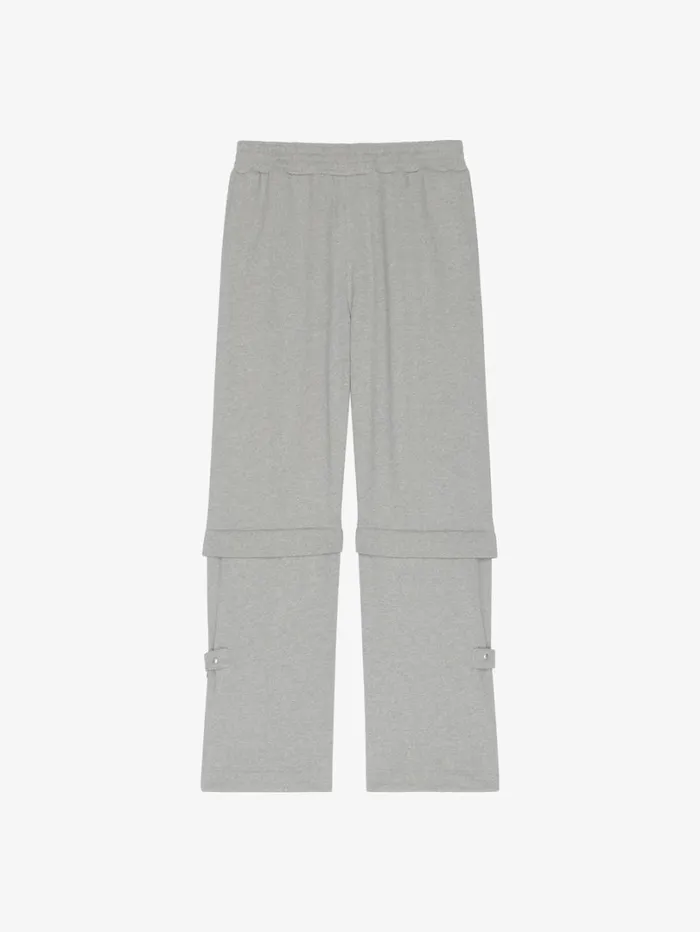 Givenchy 2in1 Detachable Pants In Fleece With Suspenders Light Grey Melange Men Pants and Shorts