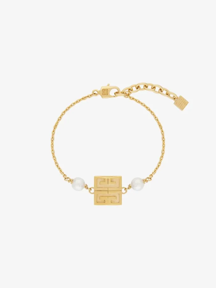 Givenchy 4G Bracelet In Metal With Pearls Golden Yellow Women Jewelry