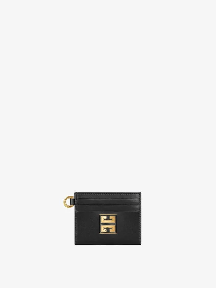 Givenchy 4G Card Holder In Leather Black Women Wallets and Card Holders
