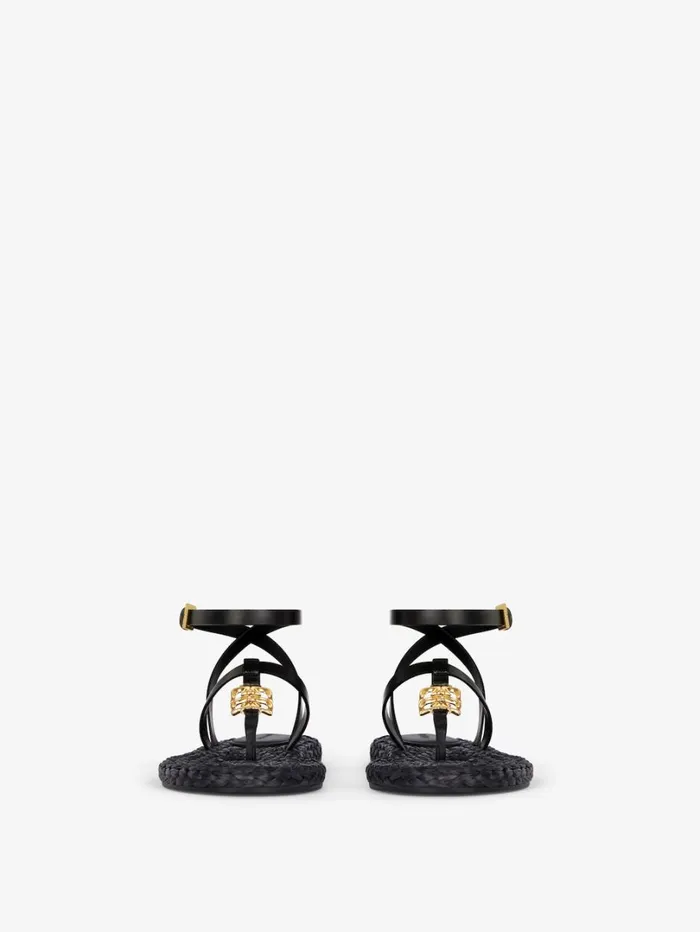 Givenchy 4G Liquid Sandals In Raffia Black Women Slides and Sandals Givenchy 4G Liquid Sandals In Raffia Black Women Slides and Sandals
