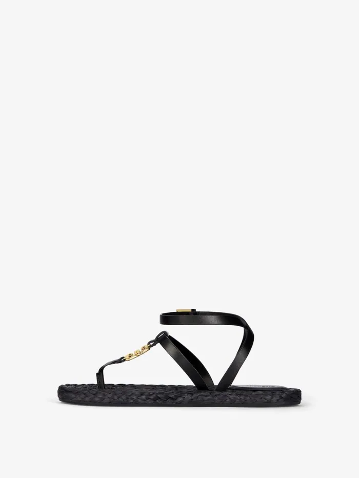 Givenchy 4G Liquid Sandals In Raffia Black Women Slides and Sandals Givenchy 4G Liquid Sandals In Raffia Black Women Slides and Sandals