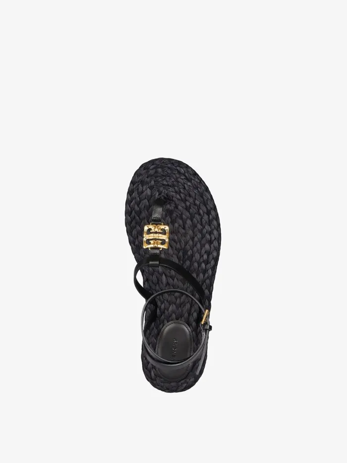 Givenchy 4G Liquid Sandals In Raffia Black Women Slides and Sandals Givenchy 4G Liquid Sandals In Raffia Black Women Slides and Sandals