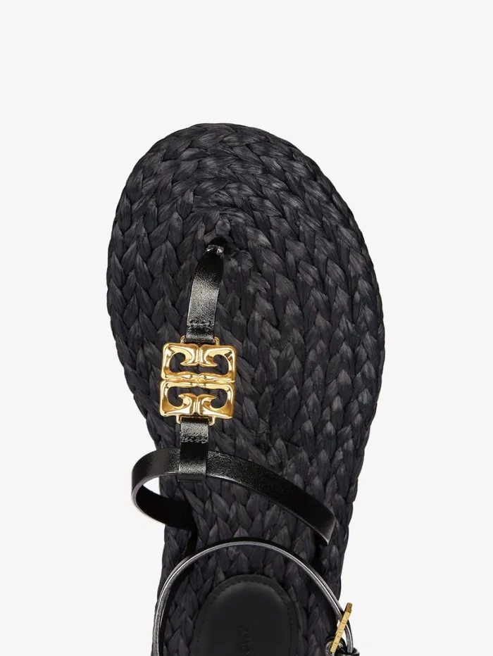 Givenchy 4G Liquid Sandals In Raffia Black Women Slides and Sandals Givenchy 4G Liquid Sandals In Raffia Black Women Slides and Sandals